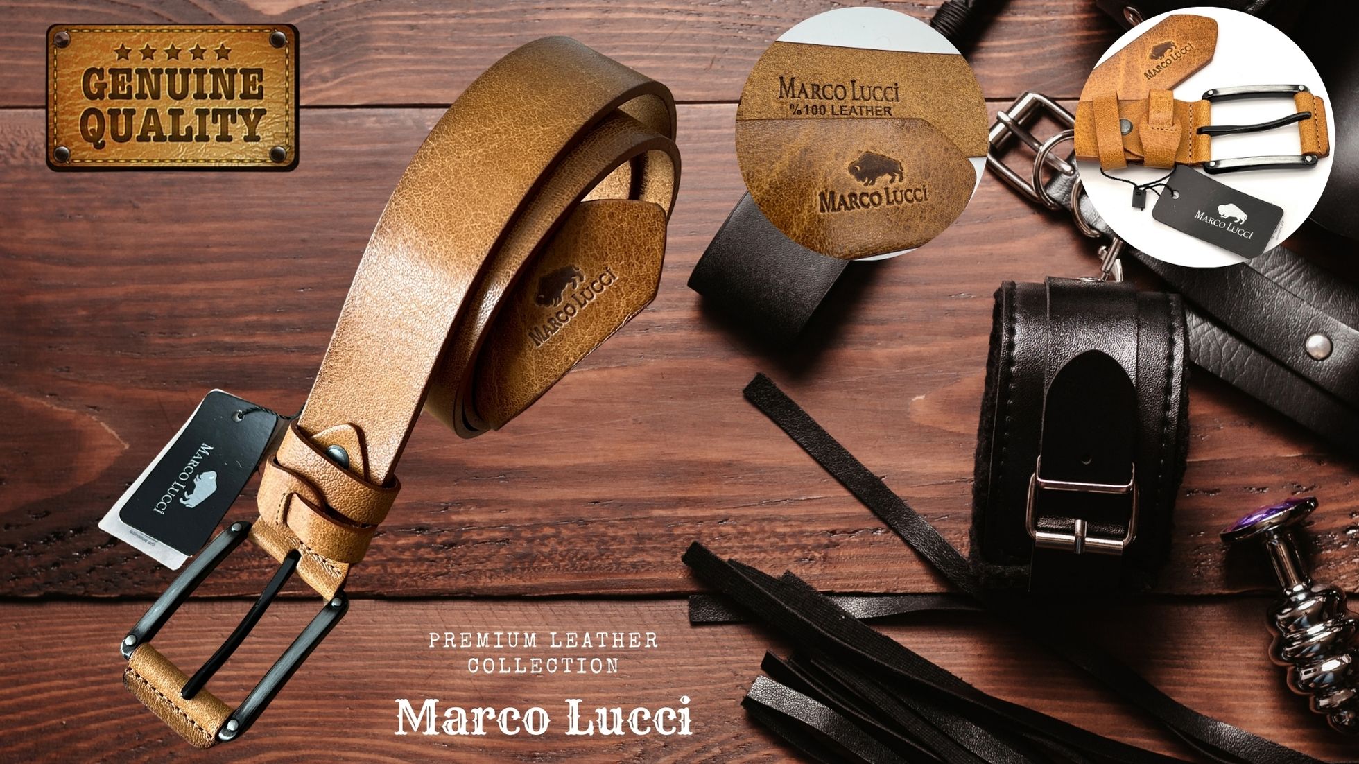 Curea barbati premium Marco Lucci Maro